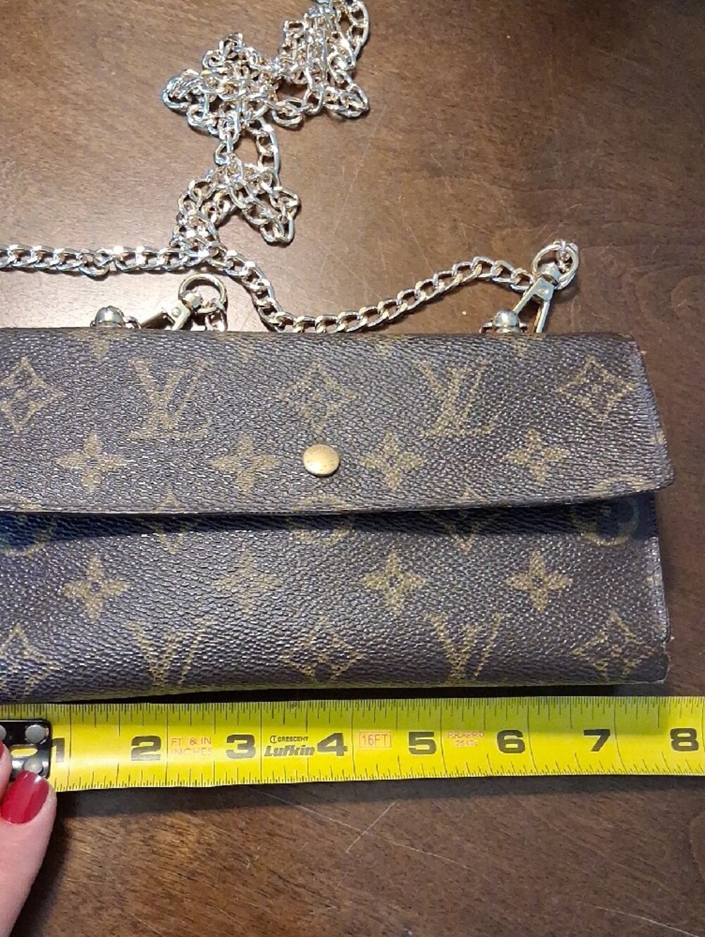 Louis Vuitton Monogram Crossbody Wallet in Brown with Gold Hardware - Picture 11 of 12